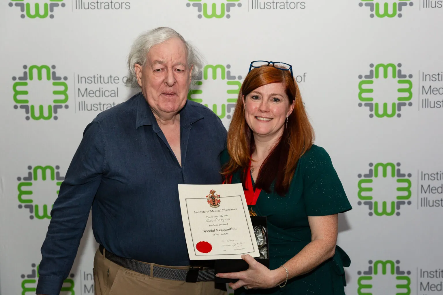 Receiving Special Recognition award from the Institute of Medical Illustrators for my CPD work over the years at the Annual Conference in 2024 from Cat Lamoon Mind mapping in pollarded trees